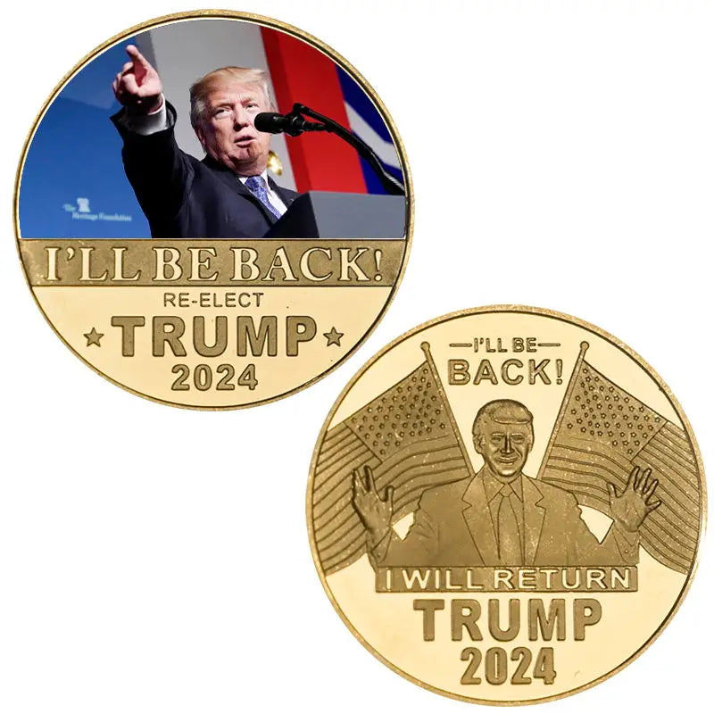 Donald Trump 2024 Gold Plated Commemorative Coin