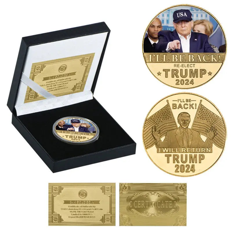 Donald Trump 2024 Gold Plated Commemorative Coin