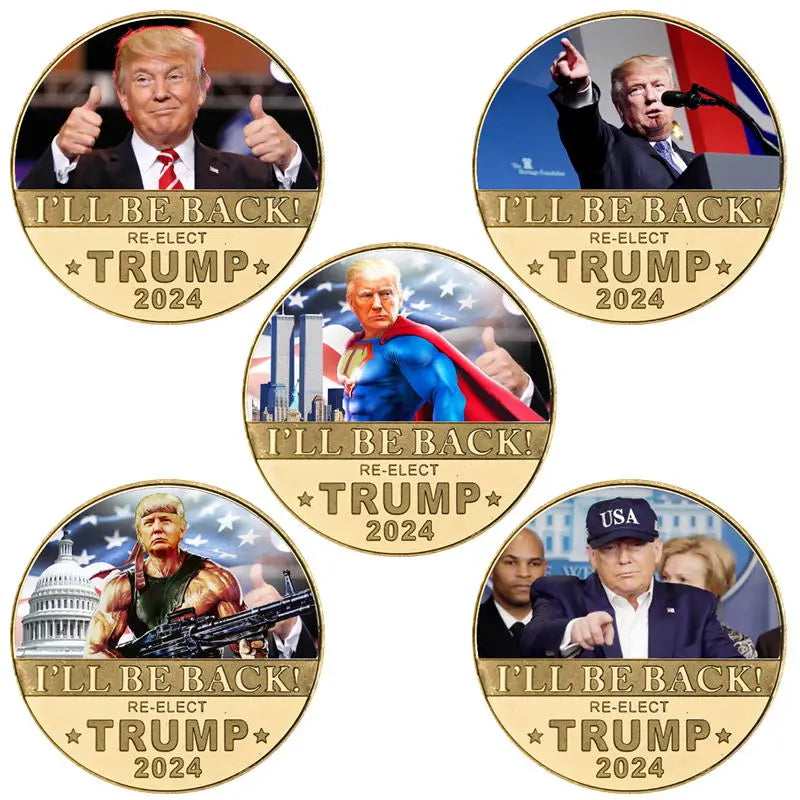 Donald Trump 2024 Gold Plated Commemorative Coin