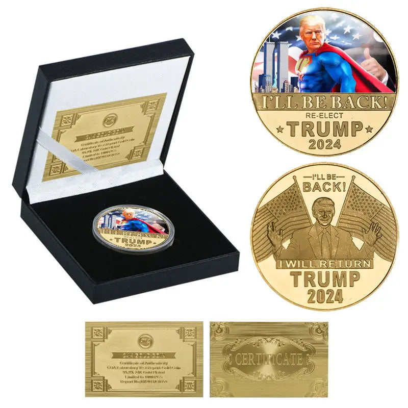 Donald Trump 2024 Gold Plated Commemorative Coin
