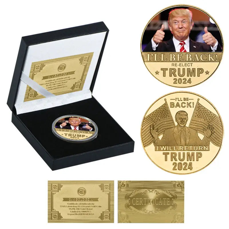 Donald Trump 2024 Gold Plated Commemorative Coin