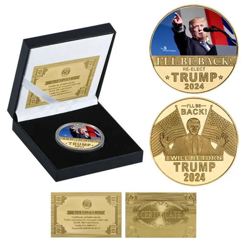 Donald Trump 2024 Gold Plated Commemorative Coin