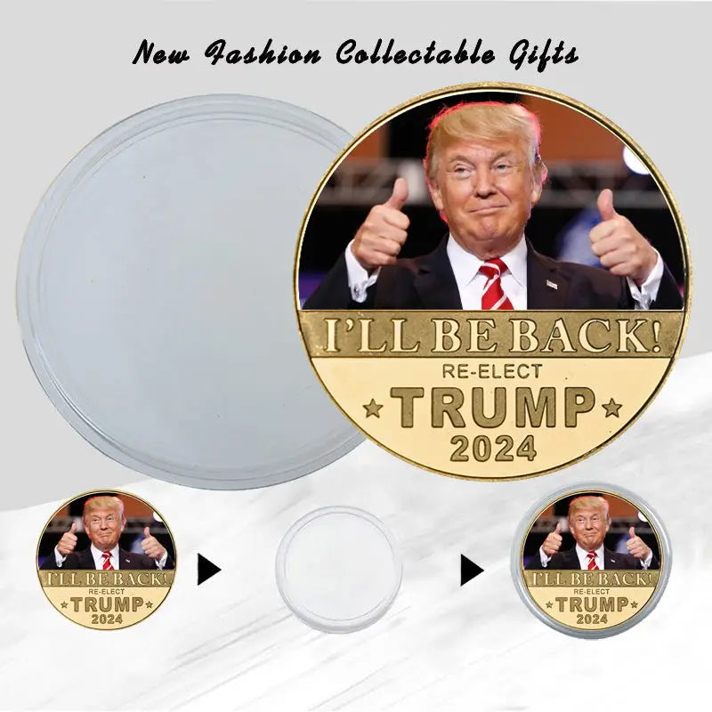 Donald Trump 2024 Gold Plated Commemorative Coin