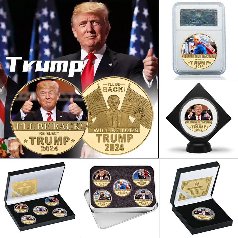 Donald Trump 2024 Gold Plated Commemorative Coin
