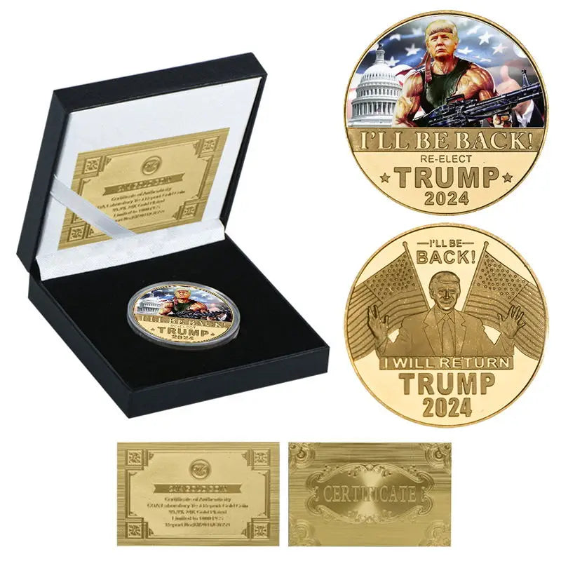 Donald Trump 2024 Gold Plated Commemorative Coin
