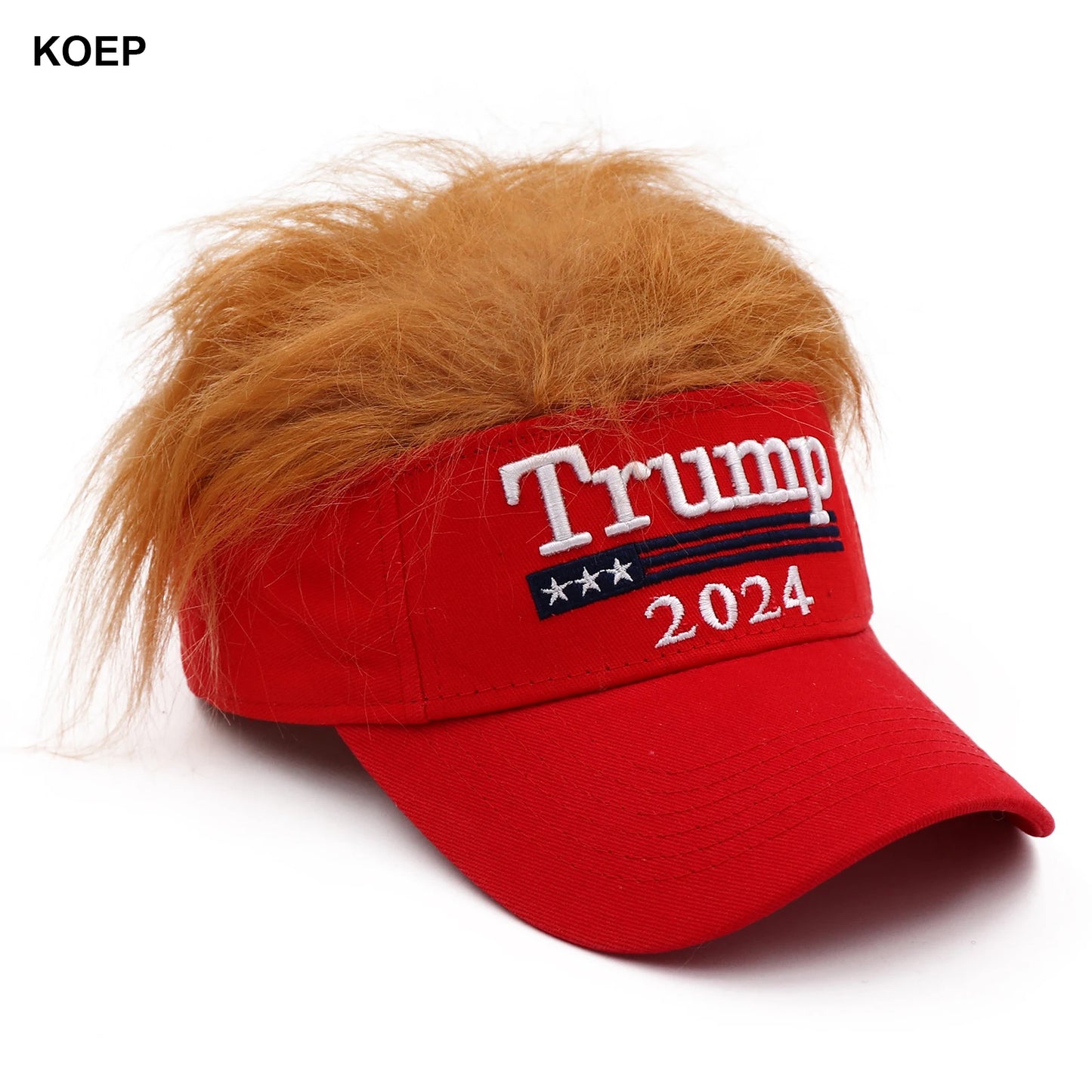Donald Trump 2024 Half Hat with Hair