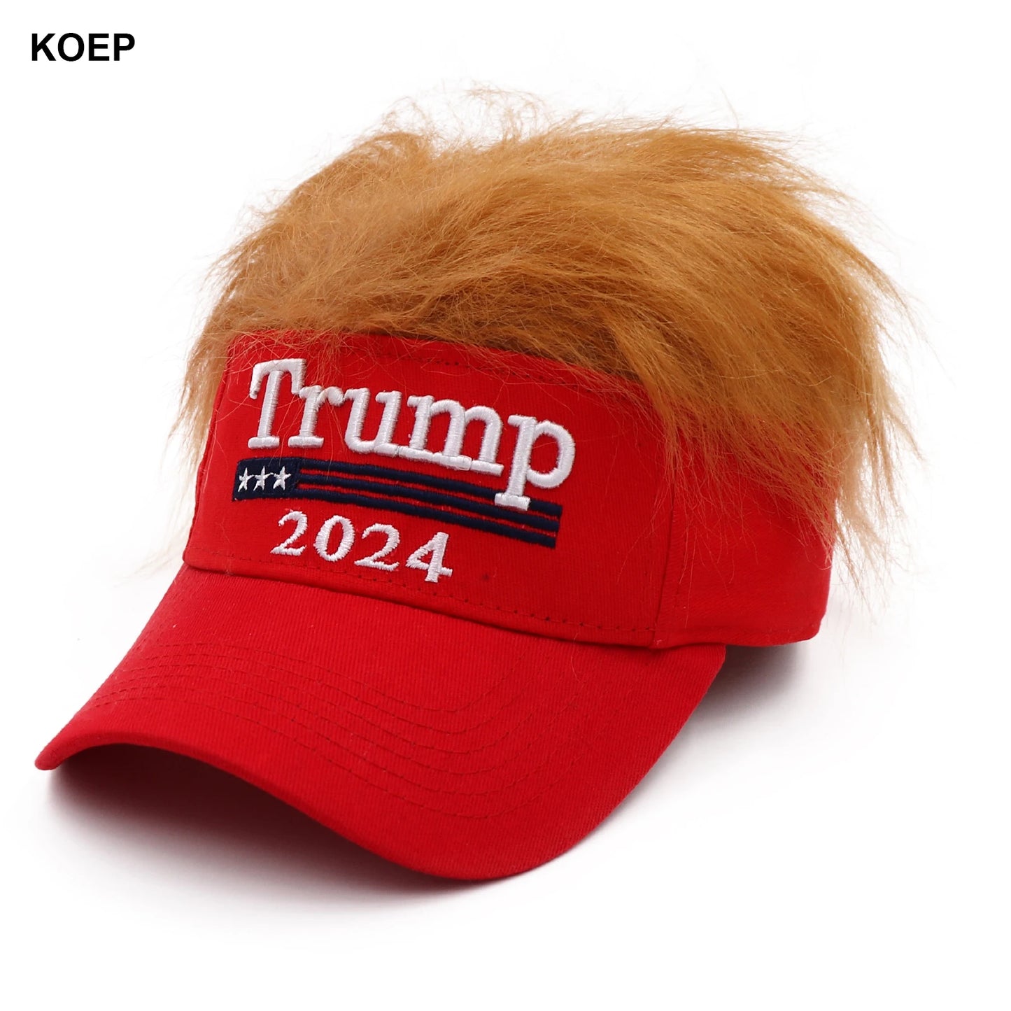 Donald Trump 2024 Half Hat with Hair